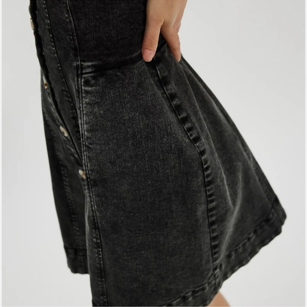 Free People Gimme More Denim Mini Fit & Flare Dress - Picture 3 of 10